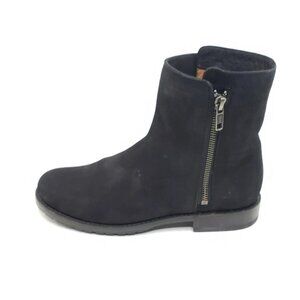 Frye Natalie Short Zip Boots Black Leather Ankle Lug Sole Womens Size 8 B Mexico